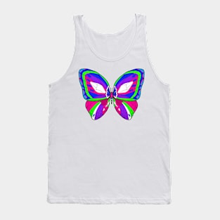 80s Retro Electric Blue Butterfly Tank Top